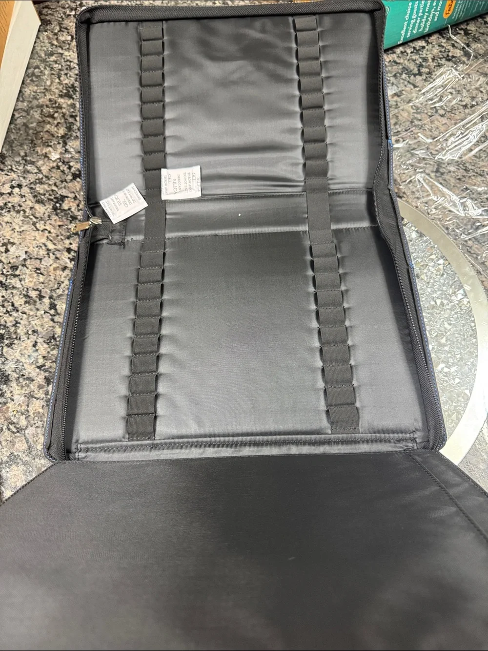 Pilot writing Black Portfolio Folder with Blue Stitching NWT